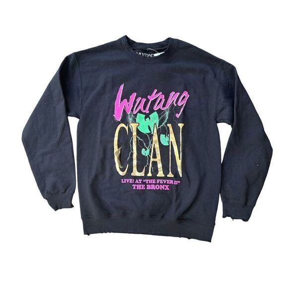 Wu-Tang Clan Crewneck Sweatshirt M Black Graphic Print Unisex Pullover - Picture 1 of 5